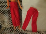 barbie red nylon skirt pants